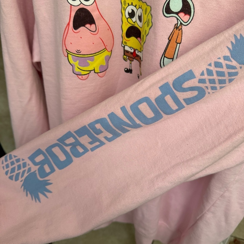 Nickelodeon SpongeBob Squarepants and Friends Pullover Sweatshirt Pink Size S - Picture 4 of 5